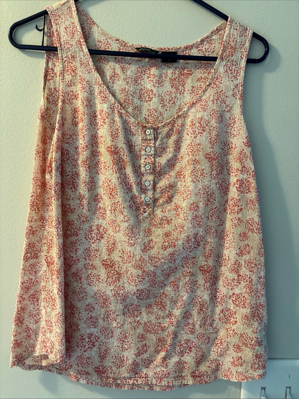 Eddie Bauer Pink Floral Button-Front Camisole